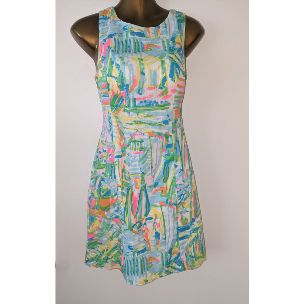 Lilly Pulitzer Sz 0 COURTNEY Sea Salt & Sun Bold Print Dress